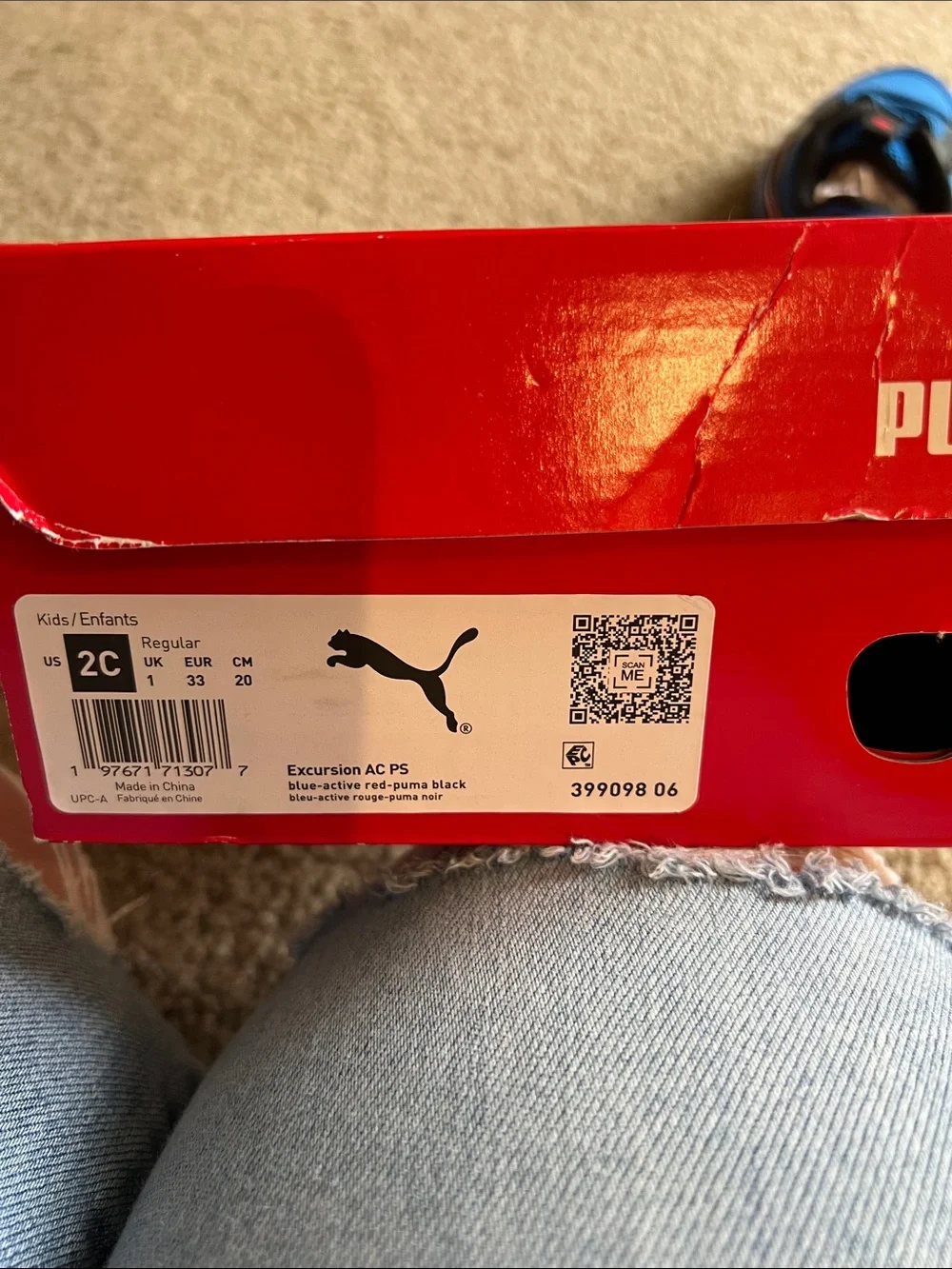 Puma Unisex-Children Excursion Racing Blue Red Puma Black Size 2C